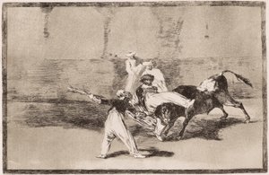 Boğa Güreşi: Bir Moor arenada bir korna darbesi alır by Francisco de Goya