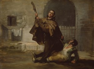 Friar Pedro Clubs El Maragato with the Butt of the Gun, c.1806 (panel üzerine yağlıboya) by Francisco Jose de Goya y Lucientes
