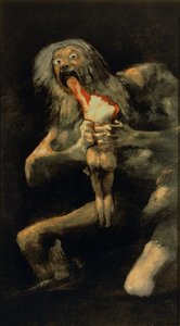 Oğullarından birini yiyen Satürn by Francisco de Goya