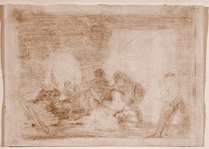 Savaşın Felaketleri : Karısının tecavüzüne tanık olan bir adam (Çizim by Francisco de Goya