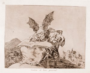 Savaşın Felaketleri: Kamu yararına karşı (hazırlık çiziminden kazıma by Francisco de Goya