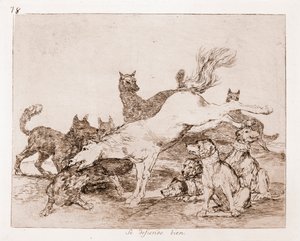 Savaşın Felaketleri: İyi savunur (hazırlık çiziminden aşındırma by Francisco de Goya