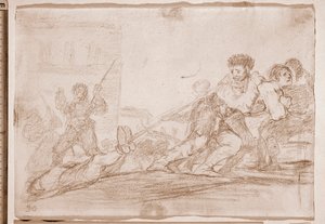 Savaşın Felaketleri: Hak etti (hazırlık çizimi by Francisco de Goya