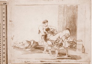 Savaşın Felaketleri: Mezarlıkta (Hazırlık çizimi by Francisco de Goya