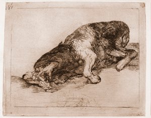 Savaşın Felaketleri: Gururlu Canavar! (hazırlık çiziminden aşındırma by Francisco de Goya