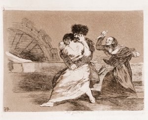 Savaşın Felaketleri: İstemiyorlar (bir hazırlık çiziminden by Francisco de Goya