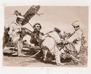 Savaşın Felaketleri : Neden (hazırlık çiziminden aşındırma by Francisco de Goya