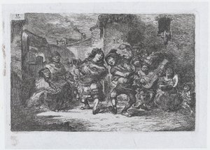 Levha 17: sokak müzisyenleri ve dans figürleri, bir dizi gelenek ve eğlenceden..., 1850.