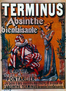Pontarlier tarafından Terminus “absinthe bienfaisante” için reklam (poster)