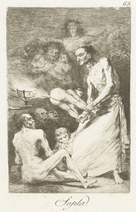 Blaas Sopla (nesne üzerine başlık) Los Caprichos (dizi başlığı) by Francisco de Goya