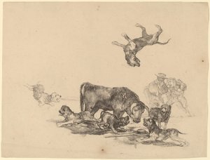 Köpeklerin Saldırdığı Boğa by Francisco de Goya