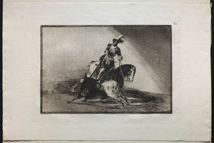 Boğa Güreşi: Charles V bir boğayı mızraklıyor by Francisco de Goya