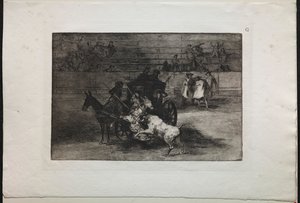 Boğa Güreşi: İki Katır Koşumlu Bir Arabada Dövüş by Francisco de Goya