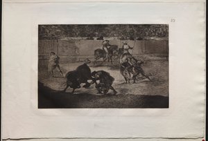 Boğa Güreşi: Pepe Illo "Recorte" Geçişini Yapıyor by Francisco de Goya