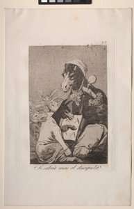 Kaprisler: Öğrenci Daha Fazla Bilgi Edemez mi? by Francisco de Goya