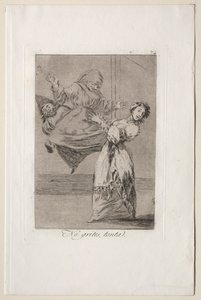 Caprichos: Aptalca Çığlık Atma. by Francisco de Goya