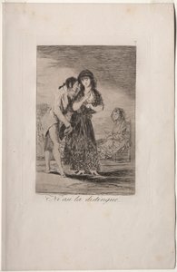 Caprichos: Böyle Bile Onu Çıkaramaz. by Francisco de Goya