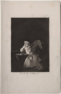 Caprichos: Dadı çocuğu. by Francisco de Goya