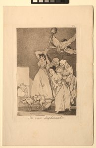 Caprichos: İşte Kopardılar, yani tüylendiler. by Francisco de Goya