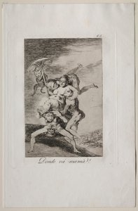 Caprichos: Annem nereye gidiyor? by Francisco de Goya