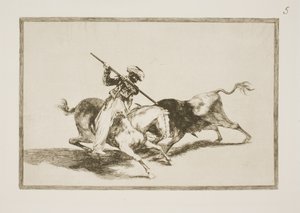 Saygın Maurer Gazul, boğaları kurallara göre mızraklayan ilk kişidir. by Francisco de Goya