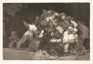 Genel olarak aptallık (Kedinin pençeleri ve adanmışın kıyafetleri / tıpkı yükün genellikle erdem alışkanlıklarına bürünmesi gibi) by Francisco de Goya