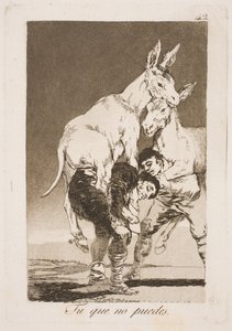 Yapamayanlar beni sırtında taşımalı by Francisco de Goya