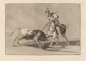 El Cid Campeador başka bir boğayı mızraklıyor (Cid Campeador Başka Bir Boğa Mızraklıyor) by Francisco de Goya