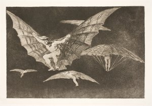 Uçmanın bir yolu (İradenin olduğu yerde yol da vardır) by Francisco de Goya
