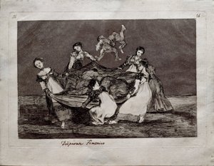 Los Disparates Follies dizisinden Feminine Folly, 1815-1819 by Francisco de Goya