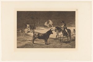 Fernando del Toro, en üst düzey uit Ünlü Fernando del Toro, barilarguero, canavarı direğiyle zorluyor Stierengevechten (dizi adı) La Taureamachie (dizi adı) Boğa Güreşi (dizi başlığı) by Francisco de Goya