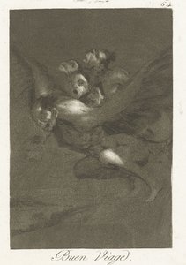 Goede reis Bon Voyage (nesne üzerine başlık) Los Caprichos (dizi başlığı) by Francisco de Goya