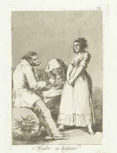 tembel olmak daha iyi Mejor es holgar (nesnedeki başlık) Los Caprichos (dizi adı) by Francisco de Goya