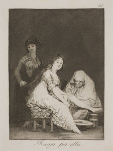 onun için dua ediyor by Francisco de Goya