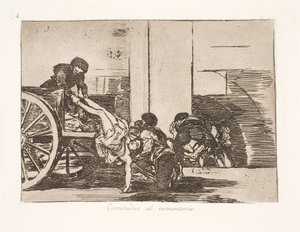 Arabayla mezarlığa götürüldü (64) by Francisco de Goya