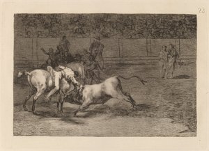 Hintli takma adı Mariano Ceballos, boğayı atından öldürür (Mariano Ceballos, Kızılderili Takma Adı, Boğayı Atından Öldürür) by Francisco de Goya