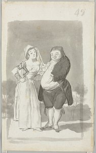 Fahişe, Şişman, Çirkin Bir Adam (rekto) talep ediyor by Francisco de Goya