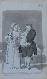 Fahişe, Şişman, Çirkin Bir Adamı İstemek, 1796-97. by Francisco de Goya