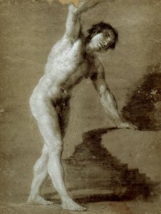 Çizim Okulu, c. 1790 (gri kağıt üzerine karakalem çizimi) by Francisco de Goya