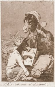 Si sabrá mas el discipulo (Öğrenci daha iyi bilmeli mi) by Francisco de Goya