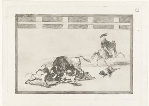 Boğa köpekleri tarafından saldırıya uğradı Echan perros al toro La Tauromaquia (dizi başlığı) Boğa Güreşi (dizi başlığı) by Francisco de Goya