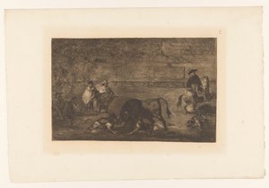 Köpeklerin saldırısına uğrayan boğa Les chiens lâchés sur le taureau Boğa Güreşi (dizi başlığı) La Taureaumachie (dizi adı) La Tauromaquia (dizi adı) by Francisco de Goya