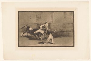 Boğa güreşçileri tarafından yakalandı Cogida de un Moro estando en la plaza Boğa Güreşi (dizi başlığı) La Taureaumachie (dizi adı) La Tauromaquia (dizi adı) by Francisco de Goya