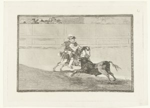 Stierenvechter in een arenada İspanyol bir beyefendi, pezevenklerin yardımı olmadan rejoncillos'u kırıyor Stierenvechten (dizi başlığı) La Tauromaquia (dizi başlığı) by Francisco de Goya