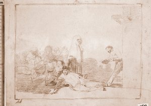 Savaşın Felaketleri: Bağırmak faydasız (hazırlık çizimi by Francisco de Goya