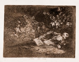 Savaşın Felaketleri : Hiçbir şey, söyleyeceği bu (hazırlık çiziminden gravür by Francisco de Goya