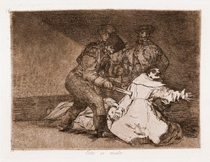 Savaşın Felaketleri: Bu kötü (hazırlık çiziminden by Francisco de Goya