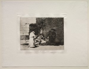 Savaşın Korkuları: Bir Kadının Hayır Kurumu by Francisco de Goya