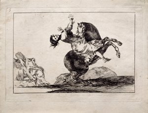 Los Disparates Follies dizisindeki At Kaçıran, 1815-1819 by Francisco de Goya