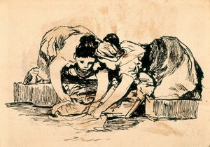 Çamaşırcı Kadınlar, 18. yüzyılın sonu ve 19. yüzyılın başı (çizim) by Francisco de Goya